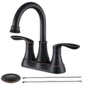 2 Handle 4 Inch Oil Rubbed Bronze Bathroom Faucet, Bathroom Vanity Sink Faucets With Pop Up Drain And Supply Hoses Oil Rubbed Bronze Metal
