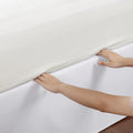 Wrap Around Adjustable Bedskirt White One Size White Microfiber