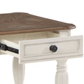 Oak And Antique White 1 Drawer End Table With Shelf Oak Primary Living Space Drawers Rectangular Wood