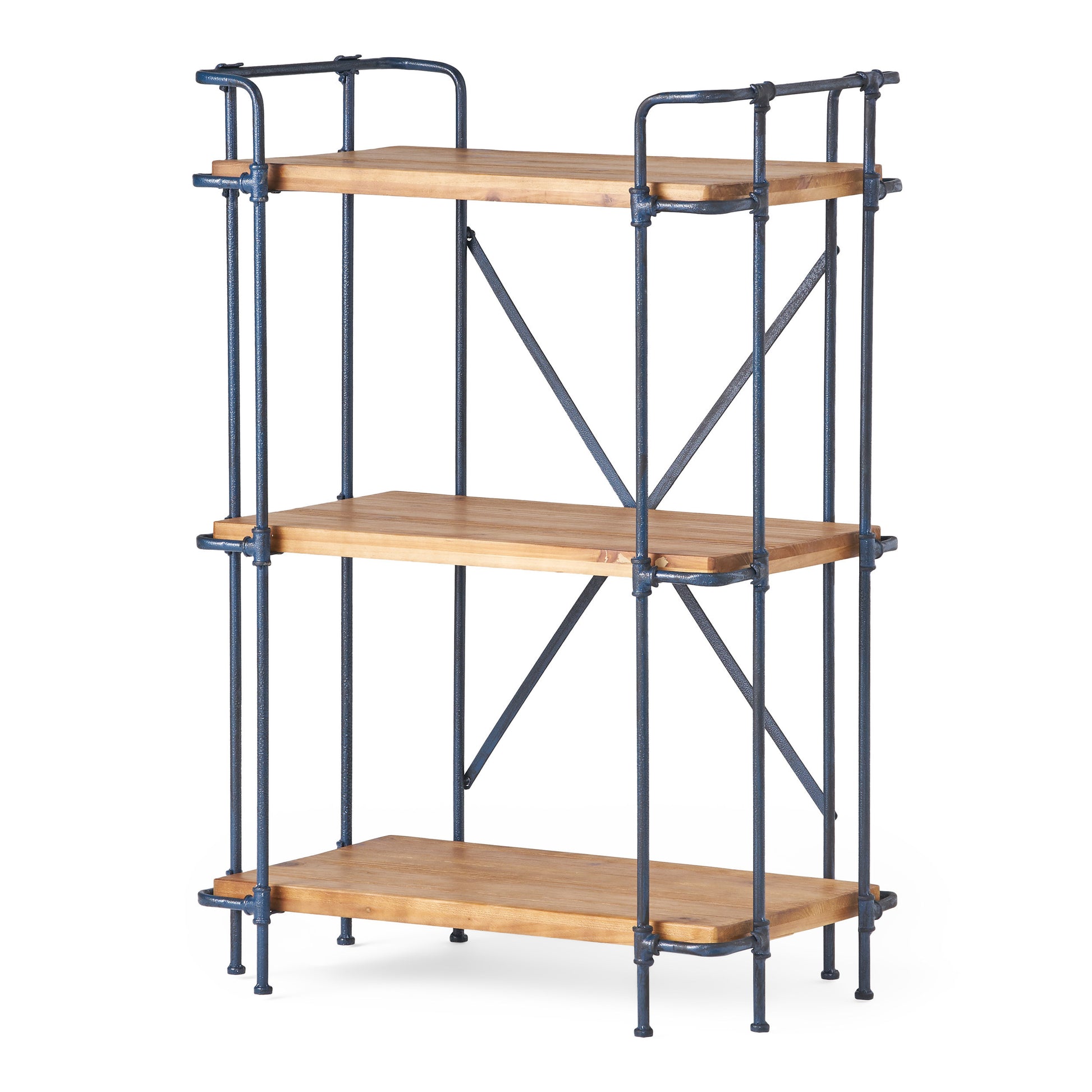 Yorktown 3 Shelf Bookcase Natural Metal & Wood