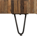 42 In. Round Handcrafted Reclaimed Wood Coffee Table, Modern Living Room Sofa Table With Metal Legs, Brown Black Black Brown Brown Primary Living Space Modern Coffee & End Tables Round Wood Metal