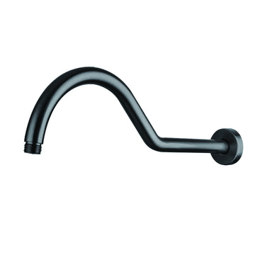 17" Shower Arm With Flange, Matte Black Matte Black Stainless Steel