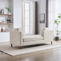 77.95'' Wide Modern Double Sided Upholstered Chaise Lounge Indoor,Chenille Fabric Sleeper Sofa Couch With 4 Throw Pillows, Daybed With Rubberwood Legs For Living Room, Bedroom, Apartment,Beige Beige