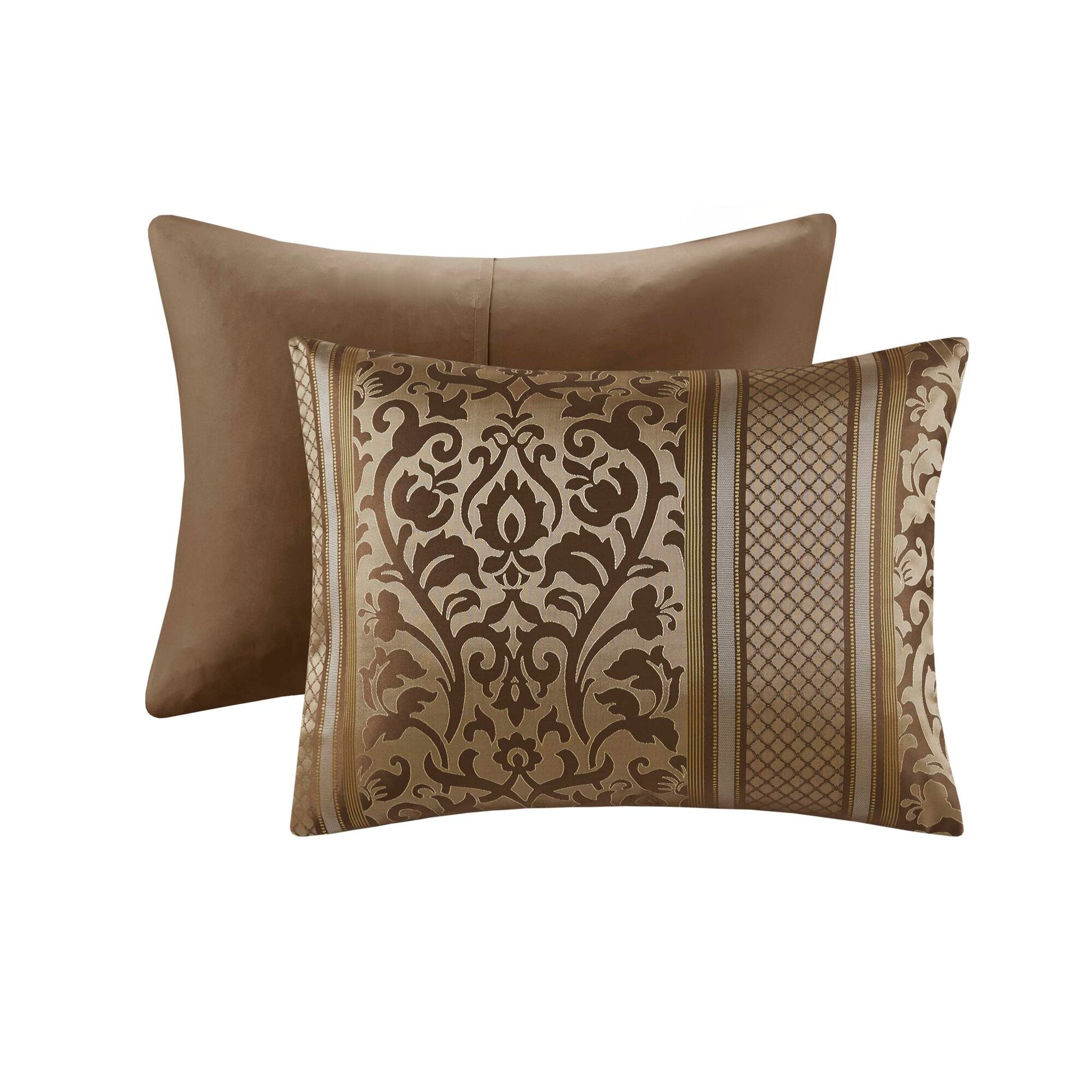 6 Piece Jacquard Comforter Set With Throw Pillows Full Queen Multicolor Polyester