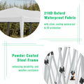 10'X20' Pop Up Canopy Tent With 6 Sidewalls, Ez Pop Up Outdoor Canopy For Parties, Waterproof Commercial Tent With 3 Adjustable Heights, Carry Bag, 6 Sand Bags, 6 Ropes And 12 Stakes, White White Metal