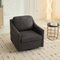 Dark Grey 360 Degree Swivel Rotating Accent Chair With Usb And Magazine Book For Living Room And Hotel Bed Room,Upholstered Accent Chair With Cooper Nail Dark Grey White Primary Living Space American Design,Classic,Modern Pine Foam Wood Fabric