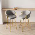 30 Inch Dining Chairs Set Of 2 Modern Style 360 Swivel Bar Chairs With Simple Design, Comfortable High Stools, And Flexible Dining Chairs Suitable For Bars, Restaurants,Velvet Bar Chair Beige Grey