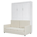 Full Size Murphy Bed Wall Bed With Cushion,White Full White Mdf Lvl