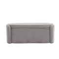 Coolmore Storage Ottoman,Bedroom End Bench,Upholstered Fabric Storage Ottoman With Safety Hinge, Entryway Padded Footstool, Ottoman Bench For Living Room & Bedroom Light Gray Light Gray Foam Velvet