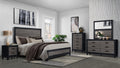 Soluto Grey And Black King Bed Black Gray Solid Wood Mdf