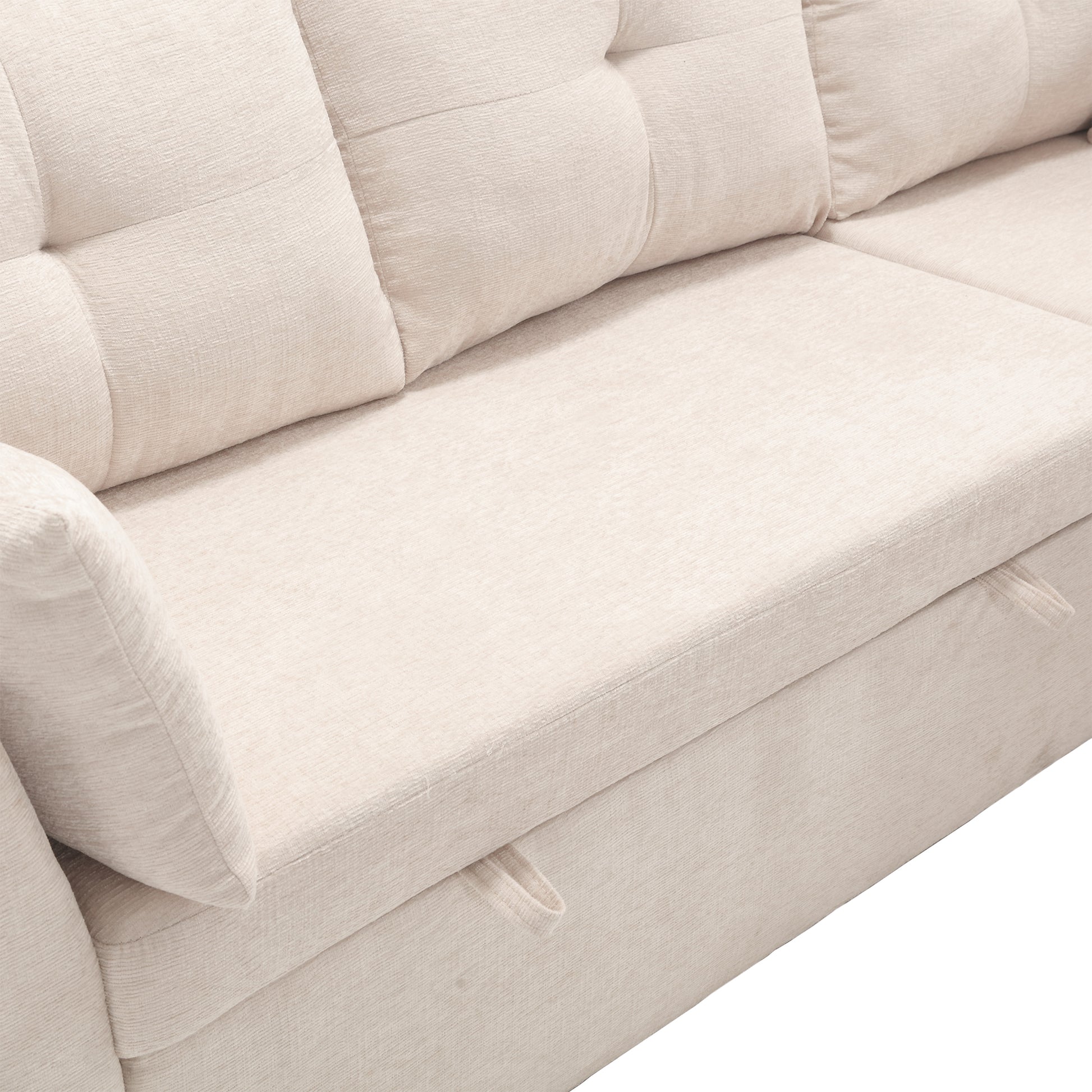 United Modular Sectional Sofa L Shaped Modular Couch With Reversible Chaise Modular Sofa Sectional Couch With Storage Seats Beige Chenille 3 Seat