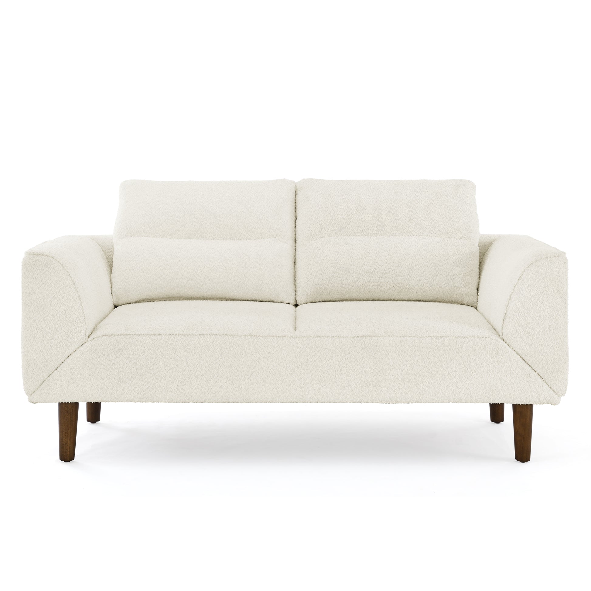 Convertible Futon Sofa Bed, Comfy Loveseat Sleeper Sofa With Adjustable Armrest, Strengthen Wood, Thick Padded Cushion, Small 2 Seater Couch For Living Room, Bedroom, Beige Beige Foam 2 Seat