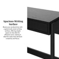 Transitional Reeded Writing Desk With Drawer Black Black Mdf Mdf