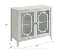 Ceara White Finish Console Cabinet White Glass,Mdf