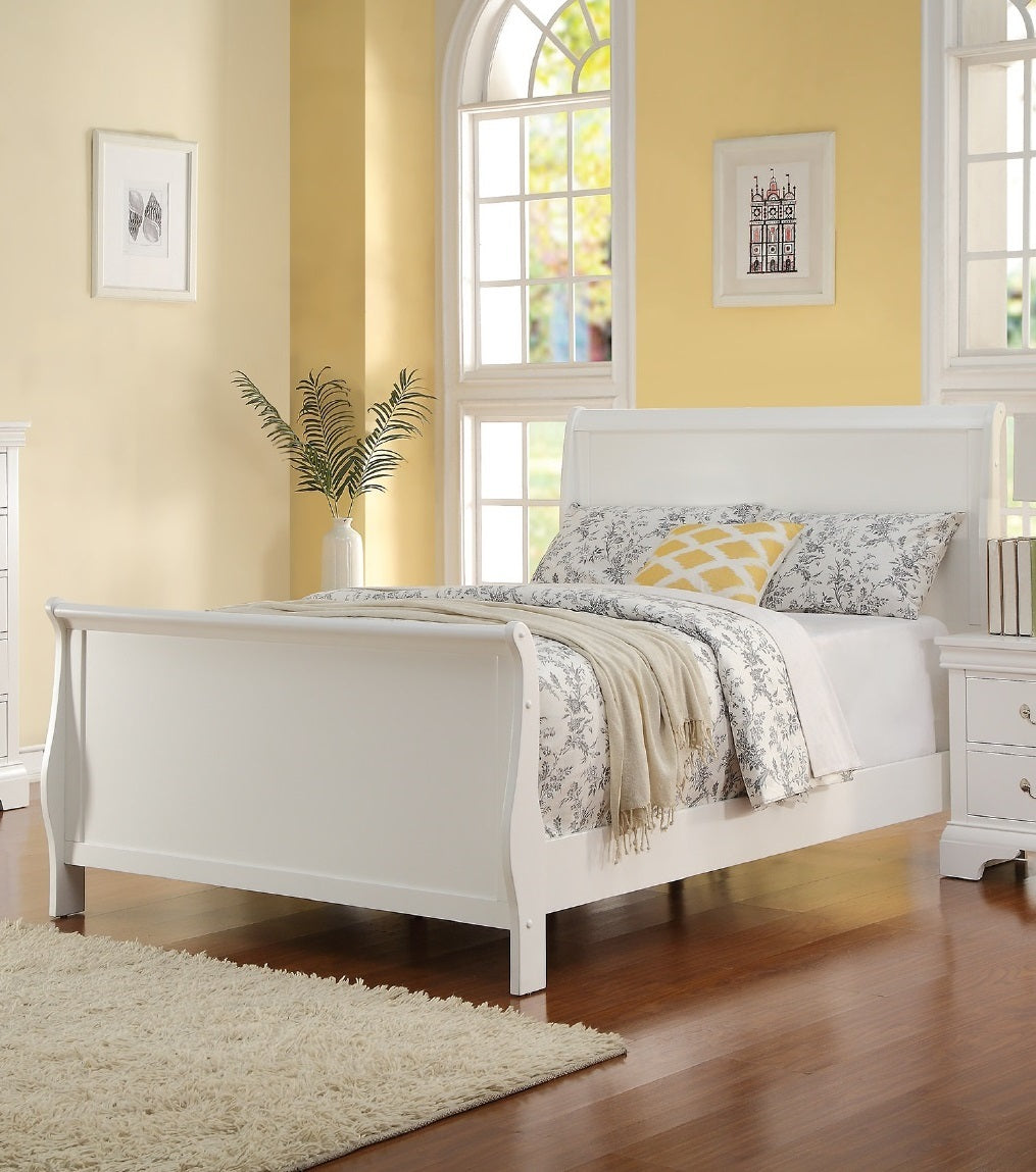 Modern 1Pc Twin Size Bed Bedroom Furniture Sleigh Design Headboard Footboard Plywood 1Pc Bedframe White Color Box Spring Required Twin White Wood Bedroom Contemporary,Modern,Transitional,Ultra Modern Rubberwood Bed Frame Plywood