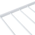 Full Size Metal Platform Bed With Twin Size Trundle,House Shaped Headboard Design, White Full White Metal