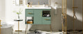 36'' Bathroom Vanity With Resin Sink Combo Set, Modern Freestanding Single Bathroom Cabinet With 2 Drawers & 2 Storage Compartments, Storage Cabinet For Bathroom, Solid Wood Frame Vanity Set, Green Green Bathroom Modern Mdf