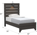 Junipe Brown Twin Bed With Lights Twin Brown Engineered Wood