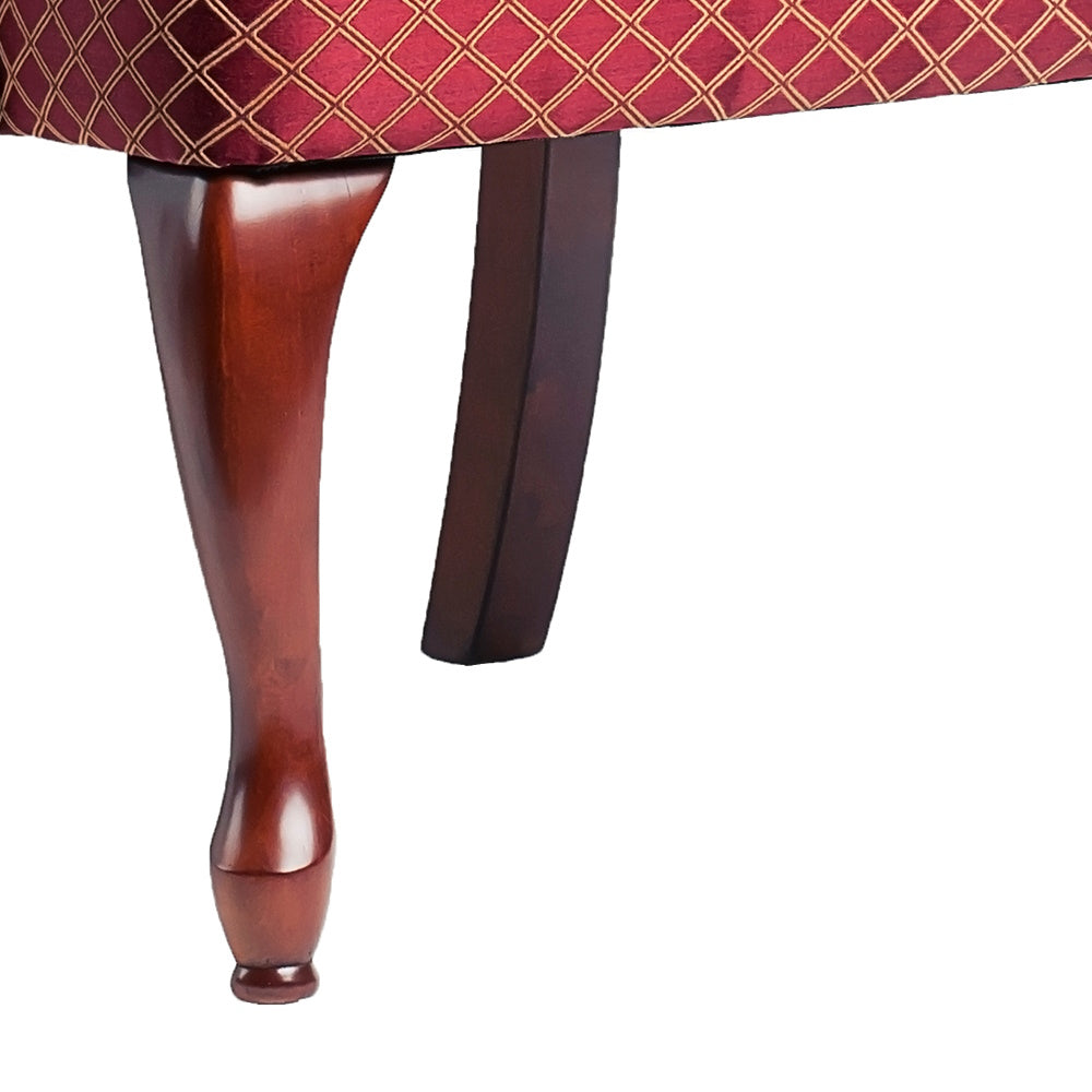 Delaney Red Gooseneck Arm Chair Red Foam Wood Fabric