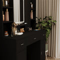 The Black Dressing Table With Led Mirror Is Equipped With A Hair Dryer Rack, And The Dressing Tables In The Bedroom And Dressing Room Are Equipped With Dressing Stools Black 5 Drawers & Above