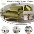 Mirod Elegant Circular Armrests, Ergonomic Lumbar Support, Vintage Roman Column Legs, Luxurious Large Size, Enhances Living Room Aesthetics, For Living Room,Bedroom And Study Green Velvet