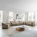 3 Piece Comfortable Oversized Sectional Sofa, One Single Sofa And One 2 Seater Sofa And One 3 Seater Sofa ,Tan Corduroy Deep Seat Sofa Tan Corduroy 6 Seat