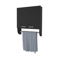 Goodyear Medicine Cabinet In Melamine With A Towel Bar, Black Black 2 2 Bathroom Wall Mounted Minimalist,Modern Particle Board Melamine