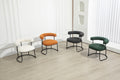 Coolmore Boucle Dining Chairs Set Of 2, Mid Century Modern Curved Backrest Chair, Round Upholstered Kitchen Chairs Emerald Boucle Emerald Foam Mdf Metal