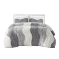 Ombre Shaggy Faux Fur Comforter Set Twin Multicolor Polyester