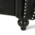 84 Inch Black 3 Seater Velvet Sofa Button Tufted With Trim, Curved Backrest, And Rolled Arms, Stylish And Elegant Couch For Modern Living Rooms, Durable Upholstery, Luxury Design Black Velvet Wood Primary Living Space Medium Firm Loose Back Medium Duty