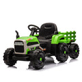 Ride On Tractor With Trailer,24V Battery Powered Electric Tractor Toy, 200W*2Motor 1.86 4.97Mph Remote Control,Electric Car For Kids,Three Speed Adjustable,Usb,Mp3 ,Bluetooth,Led Light, Safety Belt. Green 50 99 Lbs Polypropylene