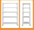 Household Storage Rack, Adjustable Display Rack, Basement Balcony Storage Rack, Carbon Steel Storage Rack, 120Cm * 40Cm * 180Cm, Five Floors White 5 White Etagere Primary Living Space Metal Contemporary Adjustable Shelves Metal