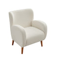 Mirod Modern Wing Back Lounge Chair Stylish Design, Soft Fabric, Solid Wood Legs, Easy Assembly, Durable Frame Beige Boucle