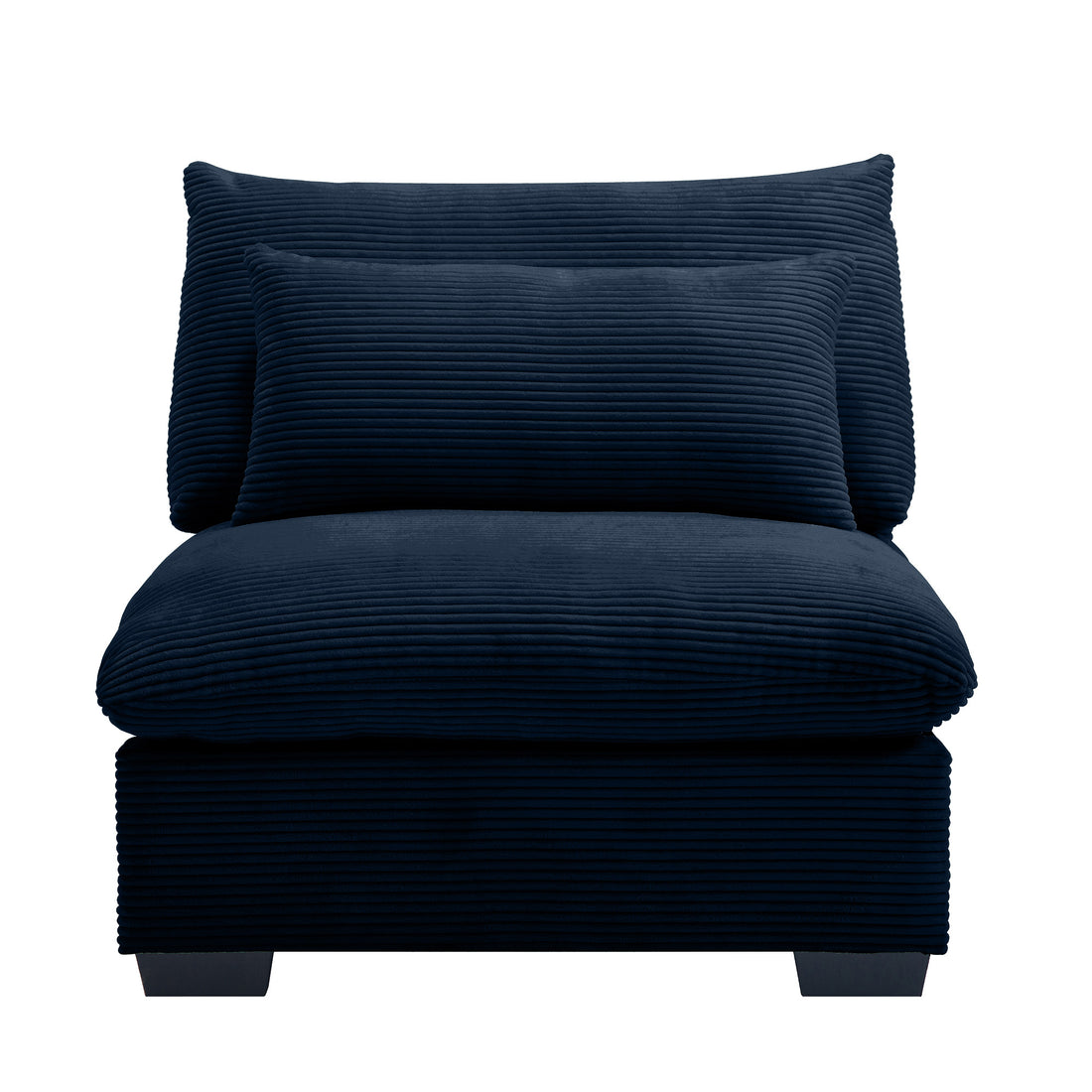 Armless Sofa For Flexible Combination To Become 2 Seater 3 Seater 4 Seater Sofa Armless Sofa With Delicate And Soft Corduroy Fabric, High Resilience Sponge And Waist Pillow, Blue Blue Corduroy 1