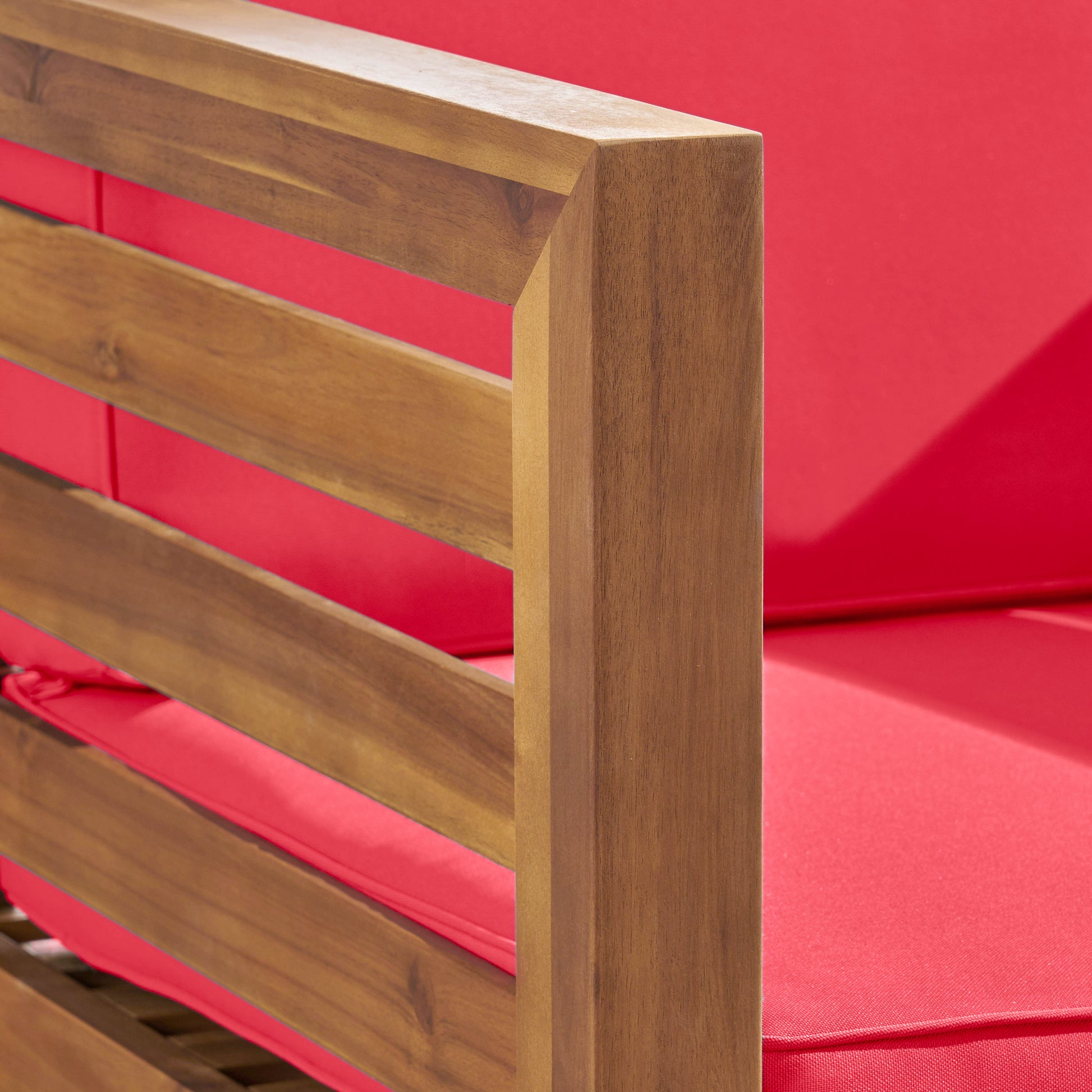 Oana Club Chair Red Wood Fabric