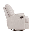 Tucker Swivel Recliner In Canvas Beige Fabric