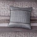 7 Piece Jacquard Comforter Set Grey Taupe Queen Queen Grey Taupe Polyester