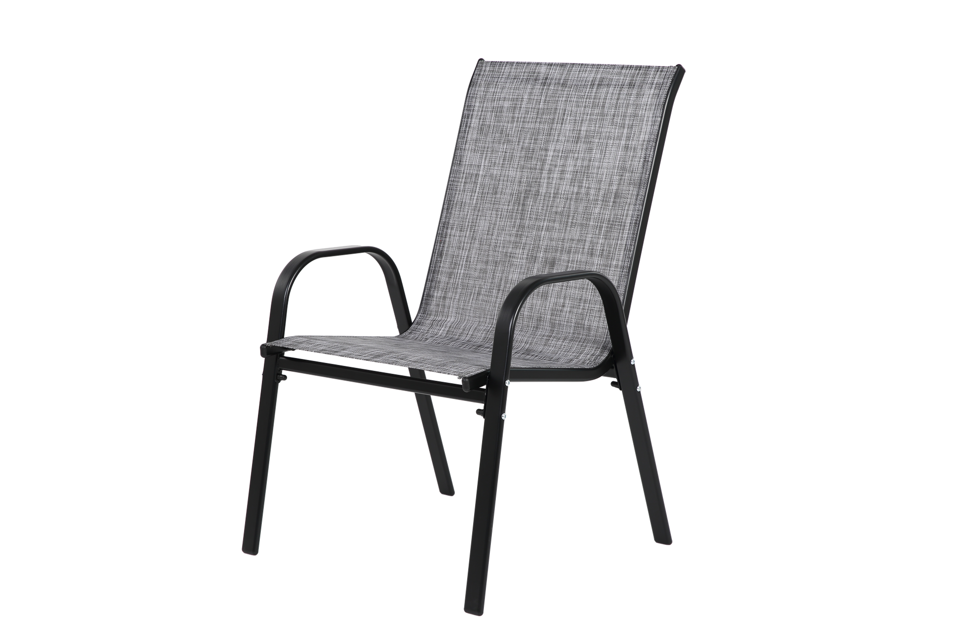 2 Piece Patio Chairs, Outdoor Camping Chairs Withtextilene Fabric, Set Of 2 Garden Chairs With Armrest High Backrest For Garden Patio Pool Beach Yard Space Saving Grey Grey Steel