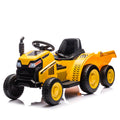 12V Kids Ride On Electric Tractor Black Knight,Kids Ride On Toy.2Wd,Non Skid Tires, Steering Wheel, Foot Pedal,With Removable Storage Tug,Light,Bluetooth,Music,Mp3,Usb,Power Display For Kids Aged 3 . Yellow 50 99 Lbs Polypropylene