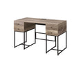 Desirre Rustic Oak & Black Finish Wirting Desk W Usb Port Oak Synthetic Wood