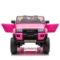 24V Two Seater Kids Ride On Car W Parents Remote Control, Licensed Toyota Lc250,220W Motors,With Shovel,Three Point Seat Belt,Slow Start,Speed Adjustment,Bluetooth,Music For Kids Aged 3 . Pink 100 149 Lbs Polypropylene