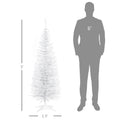 Homcom 5' Artificial Pencil Christmas Tree, Slim Xmas Tree With 294 Realistic Branch Tips And Plastic Stand, White White Plastic