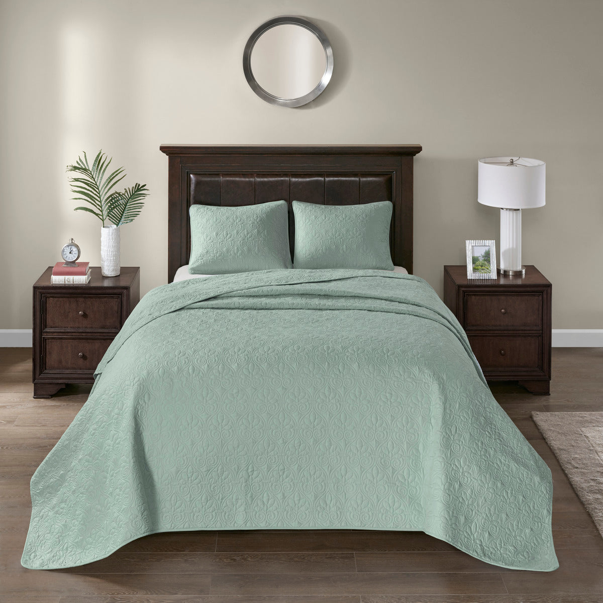 Reversible Quilt Set Seafoam Twin Twin Xl Seafoam Cotton