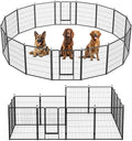Dog Playpen 32 Inch 16 Panles, Ideal Dog Fence For Small Medium Dogs Indoor & Outdoor Bliss, Perfect Dog Pen For Camping, Yard, Rv, Garden Fence, Black Black Metal