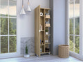 Los Angeles Linen Cabinet, Five Shelves, One Cabinet, Divisions Beige 1 5 18 To 23 In 60 In & Above Bathroom Freestanding Contemporary 5 10 Inches Melamine Melamine