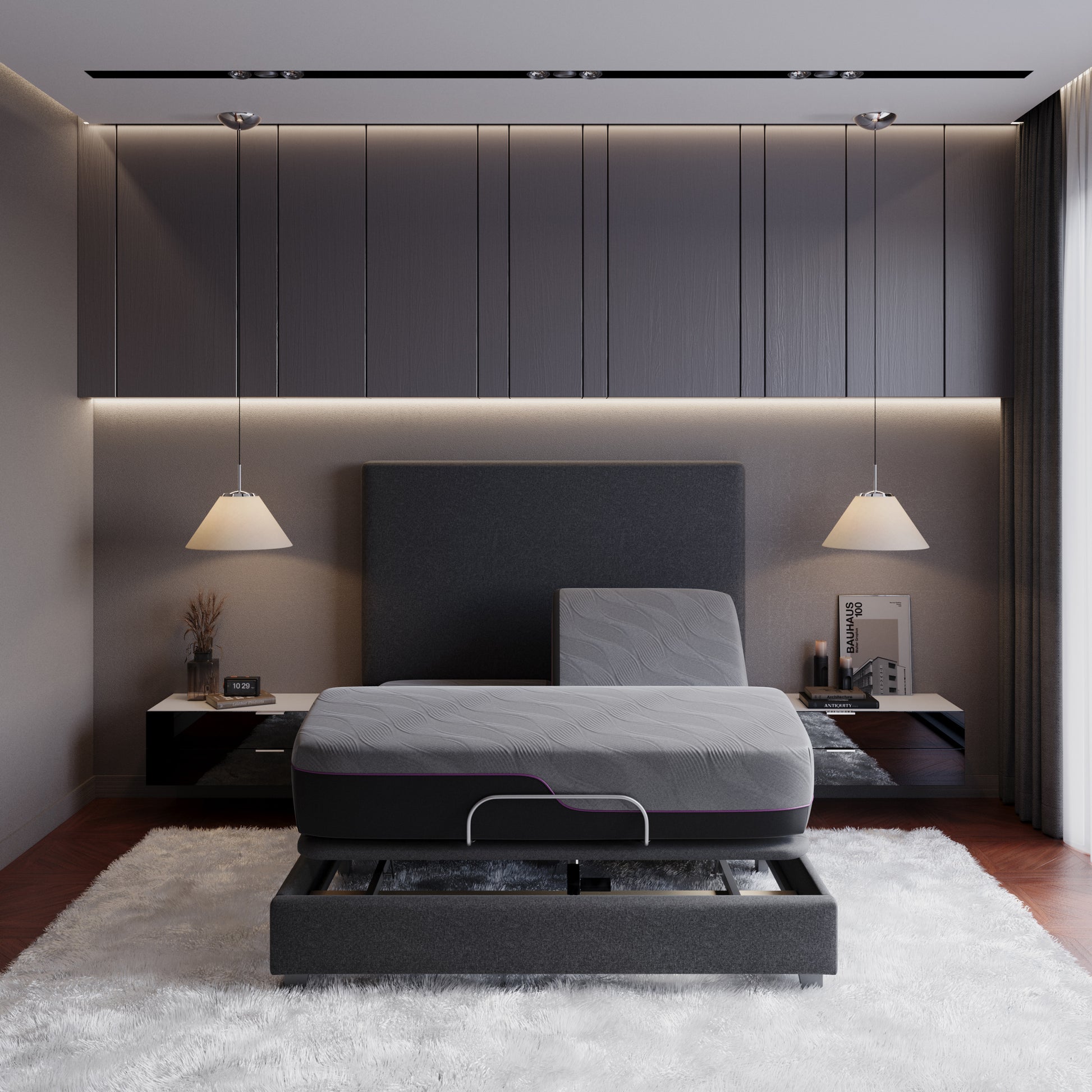 Re11 Inch Flex Head Cooling Fast Responding Latex Foam Adult Mattress, Queen Size Grey Foam Foam Queen