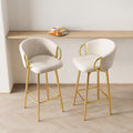 30 Inch Dining Chairs Set Of 2 Modern Style 360 Swivel Bar Chairs With Simple Design, Comfortable High Stools, And Flexible Dining Chairs Suitable For Bars, Restaurants,Velvet Bar Chair Beige Beige