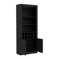 Bar Cabinet Nixon, Living Room, Black Unfinished Black Primary Living Space Contemporary,Modern Particle Board Engineered Wood