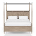 King Canopy Bed In Sand Colored Finish King Sand Solid Wood Mdf