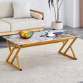 A Modern Minimalist Style Marble Patterned Coffee Table With Golden Metal Legs. Computer Desk. Game Table. Tea Table. Ct Xx Gold Sintered Stone